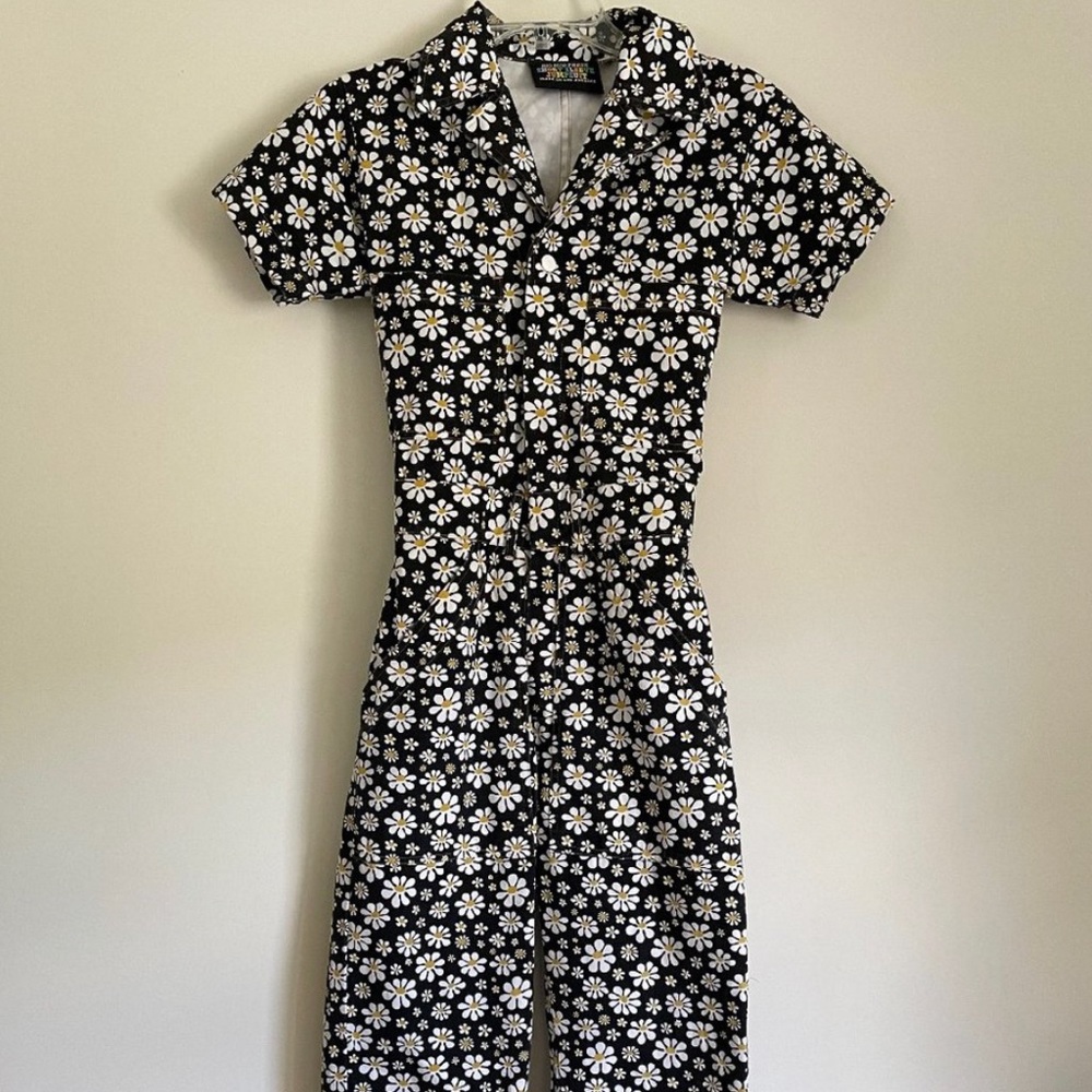 Black Lazy Daisy Big Bud Press Jumpsuit